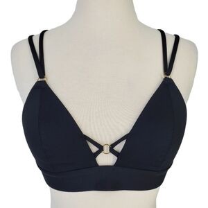 PINK Victoria's Secret Strappy Triangle Bonded Bralette Black Sz S